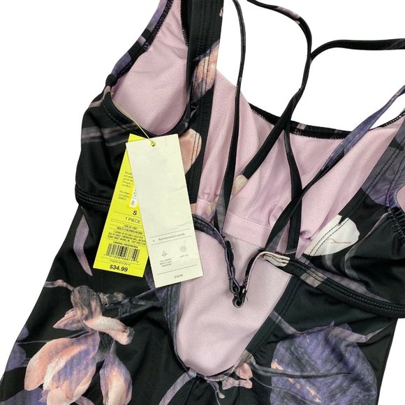 All In Motion One Piece Swimsuit S M L Floral Sun Protection UPF 50+ - Picture 6 of 9